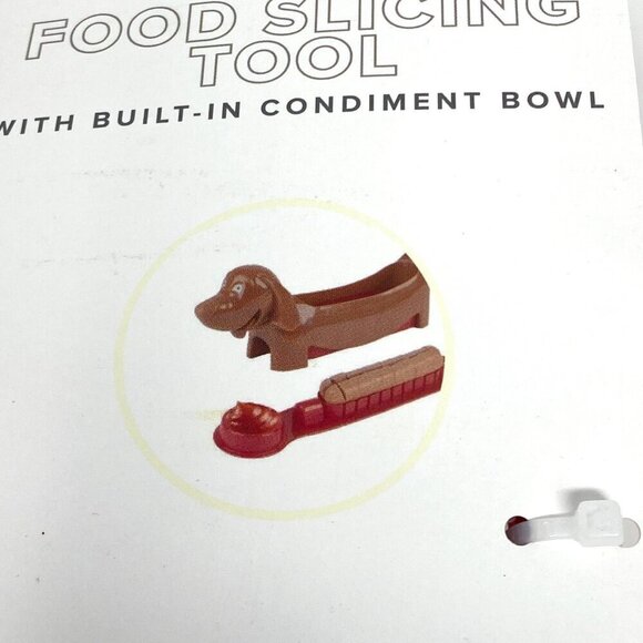 NWT Target Dachshund Hot Dog Slicer Condiment Bowl Kids Snacks Red Brown - Picture 6 of 6